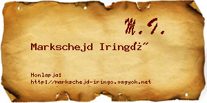 Markschejd Iringó névjegykártya